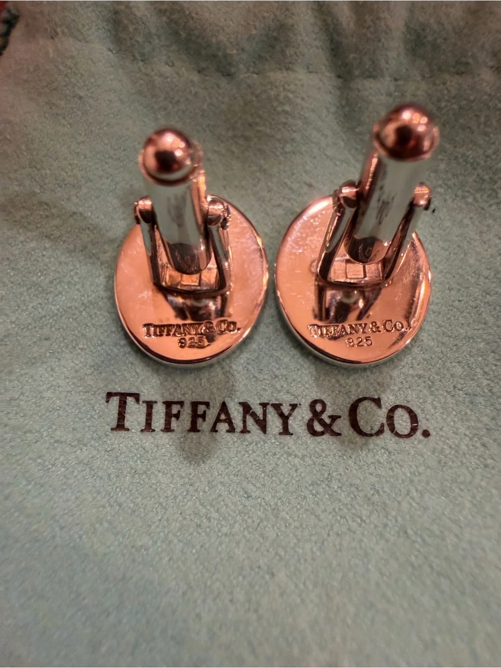 Tiffany & Co. Sterling Silver Blank Cufflinks